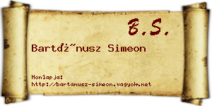 Bartánusz Simeon névjegykártya